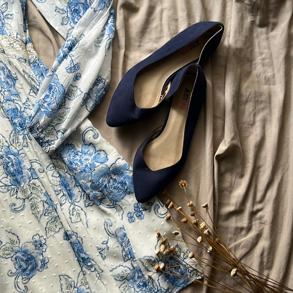 Just Fab Blue Flats - Picture 1 of 5